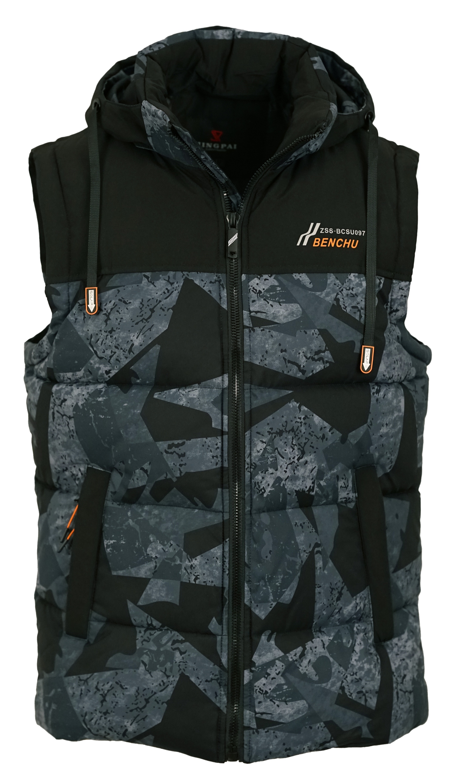 KAMIZELKA MĘSKA BEZRĘKAWNIK OCIEPLANY PIKOWANY OCIEPLACZ Z KAPTUREM L Rozmiar L