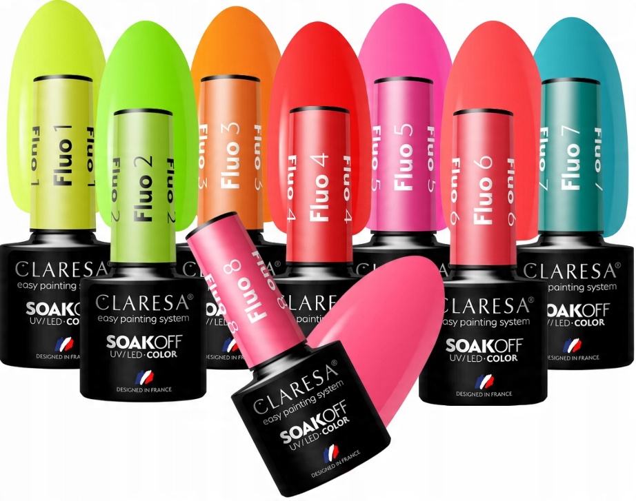 

Claresa Fluo Lakier Hybrydowy Neon Kolekcja Lato