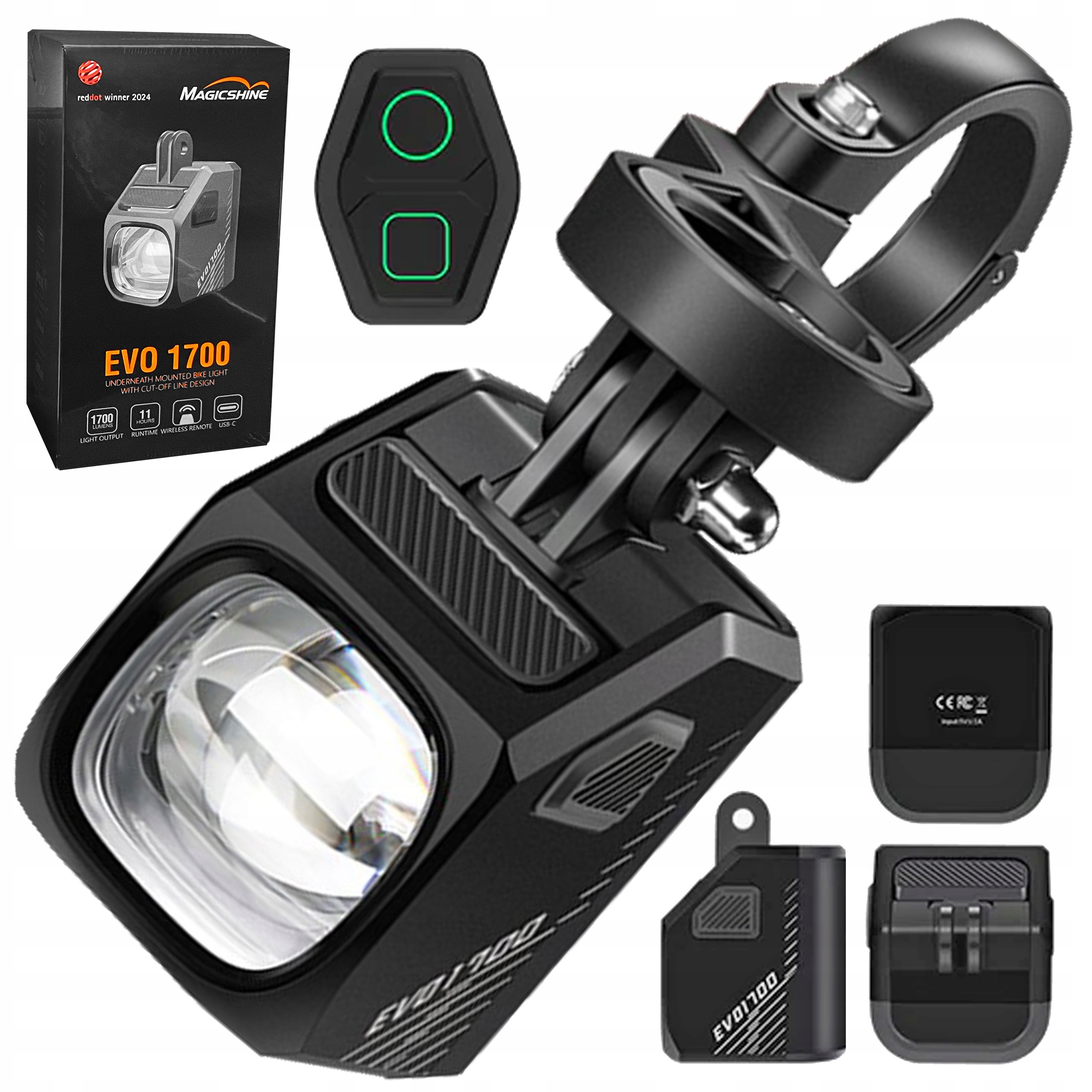 Přední Světlo Na Kolo Magicshine Evo 1700 lm Pilot Držák Garmin Usb-c