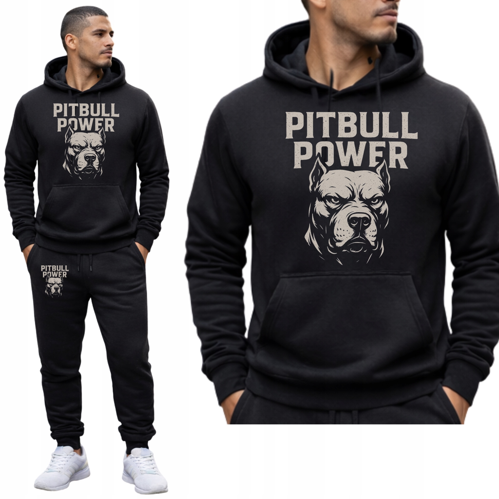 Buzia Pitbull Power Meski Tepláková Souprava Mikina S Kapucí Kalhoty XL