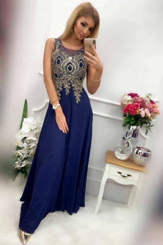 Šaty Tmavě modrá Pretty Women krajka vel 40