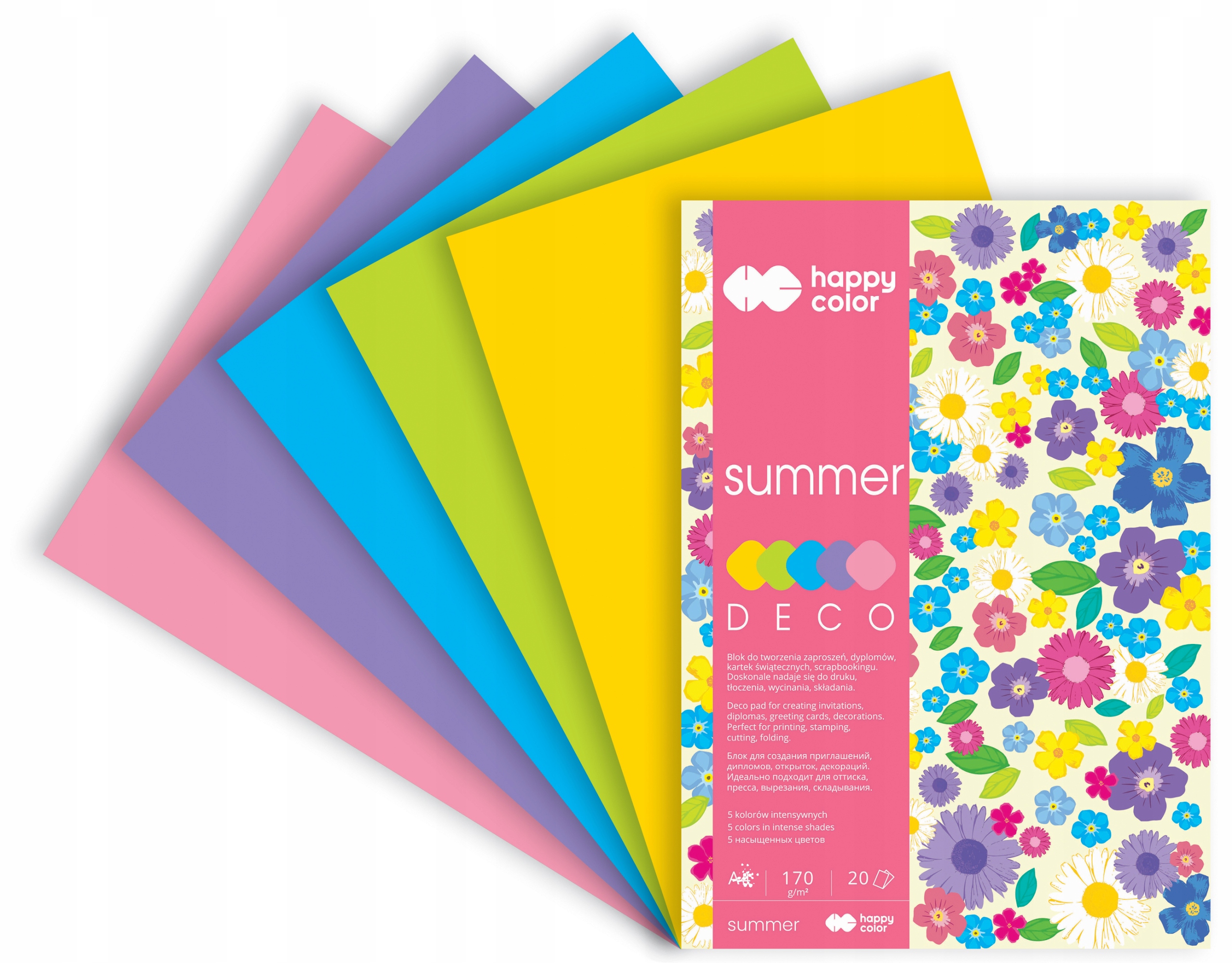 

Happy Color Blok Deco Summer A5 170g 20 kartek
