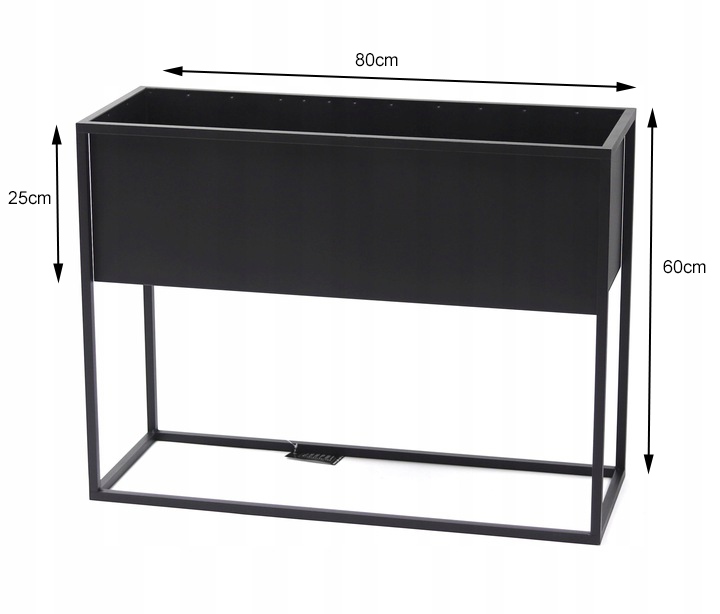 TARAS BALKON donica kwietnik LOFT osłona 60x80x30 Kolor czarny