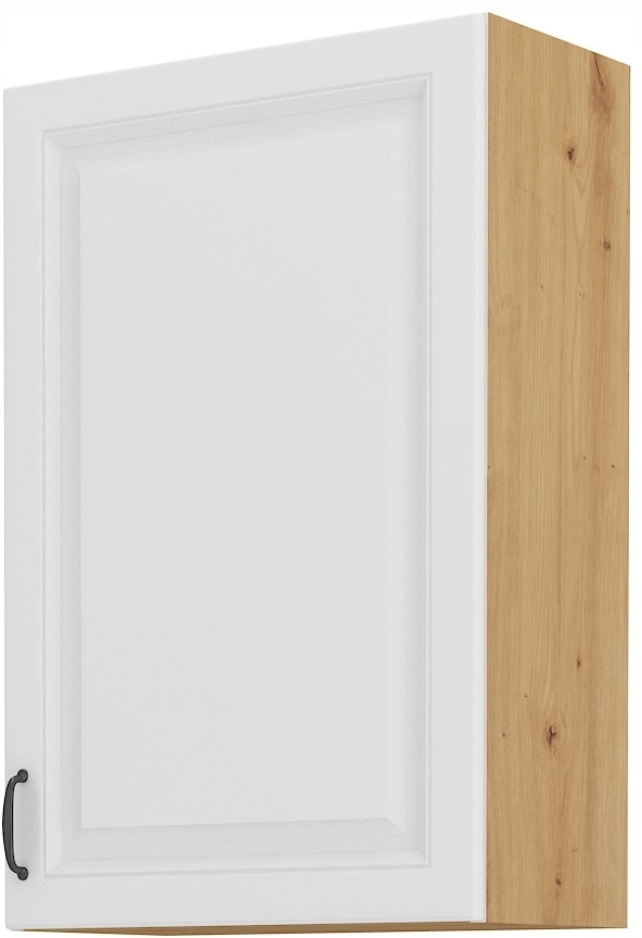 Kuchyňská skříňka závěsná vysoká 90 bílá 60 cm s policemi. Bílá Dub Artisan