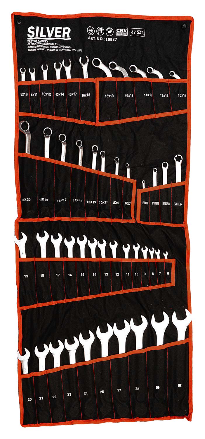 KLUCZE PLASKO OCZKOWE 6 32 TORX ZESTAW KLUCZY 47sz