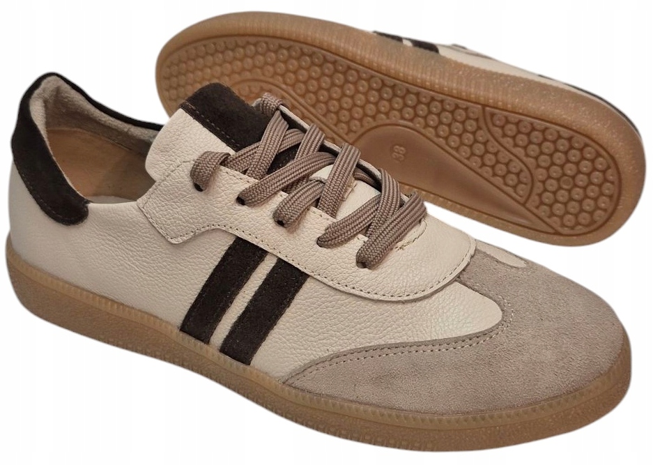 Gamis 7665 Tenisky Béžová/Ecru/Čokoláda kůže lico, semiš vel. 39