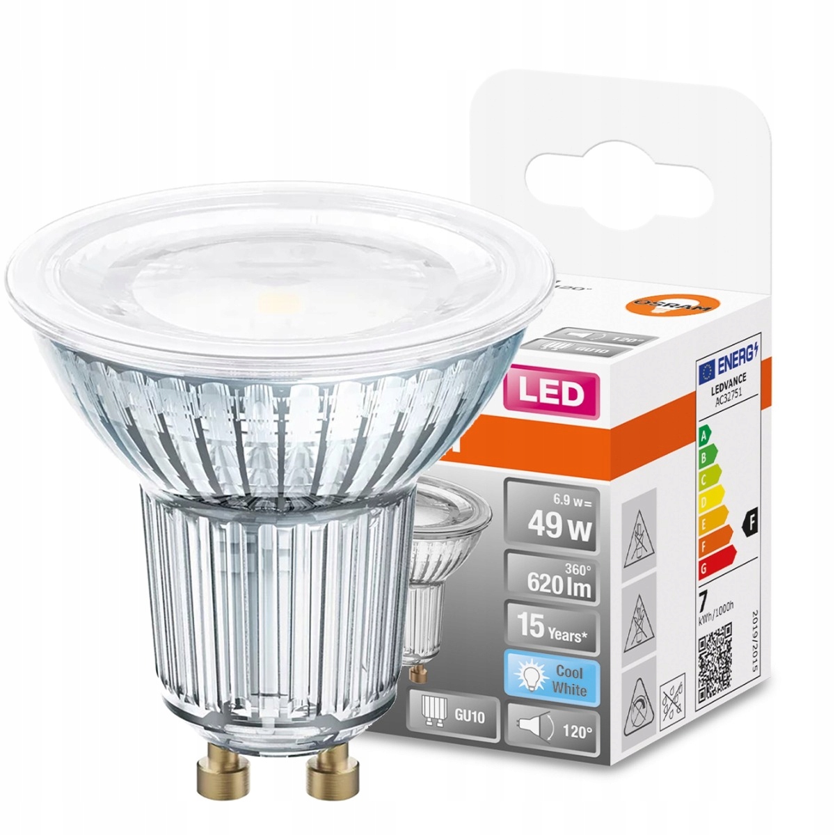 

Żarówka Led GU10 6,9W 49W 620LM 4000K 120° Osram
