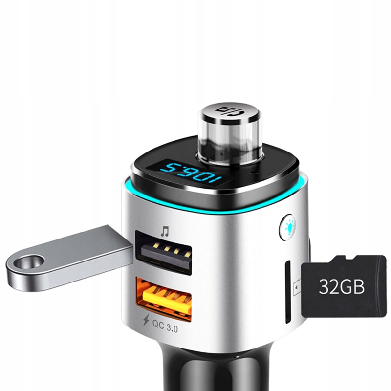 TRANSMITER FM BLUETOOTH BT ŁADOWARKA SAMOCHODOWA DO AUTA 2X USB SD QC 3.0 Model BC42