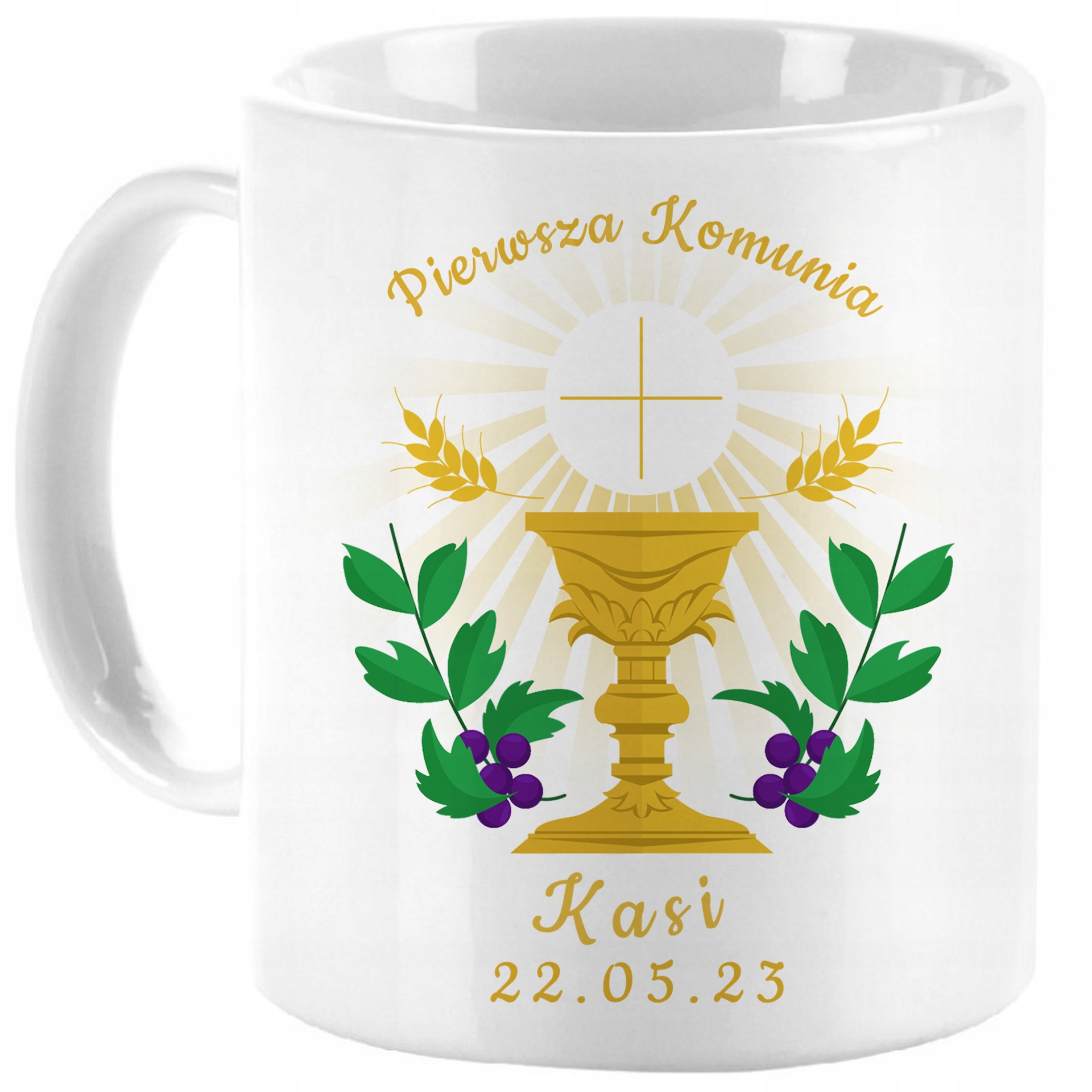 

Kubek Pierwszej Komunii Świętej Komunia imię