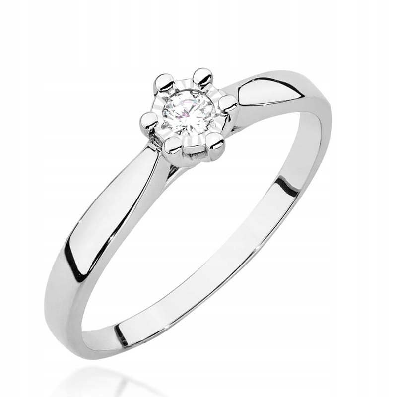 

Zaręczynowy Pierścionek Złoty Z Brylantem 0,08ct