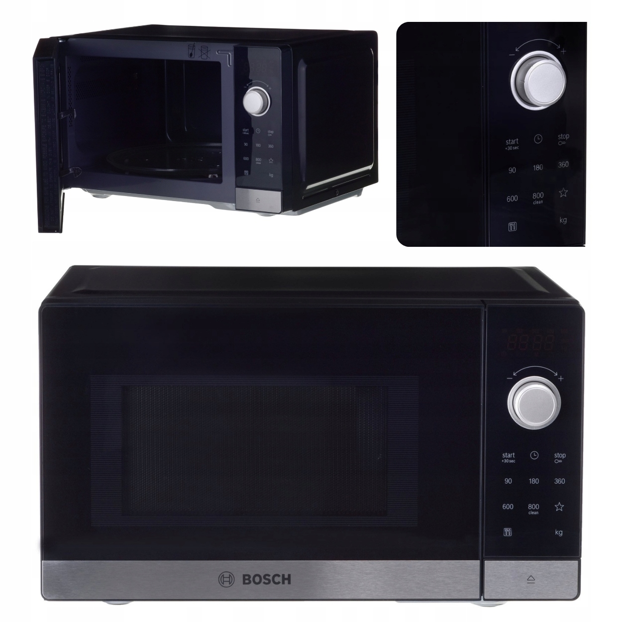 Kuchenka mikrofalowa Bosch FFL023MS2 czarna 800W 20L z funkcją rozmrażania