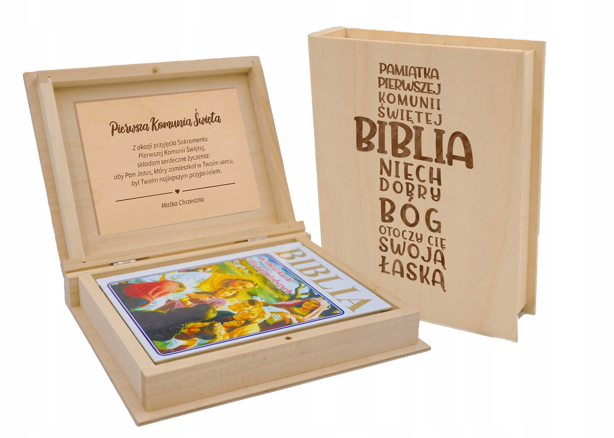 

Biblia Pismo Święte Komunia Chrzest Pudełko Grawer