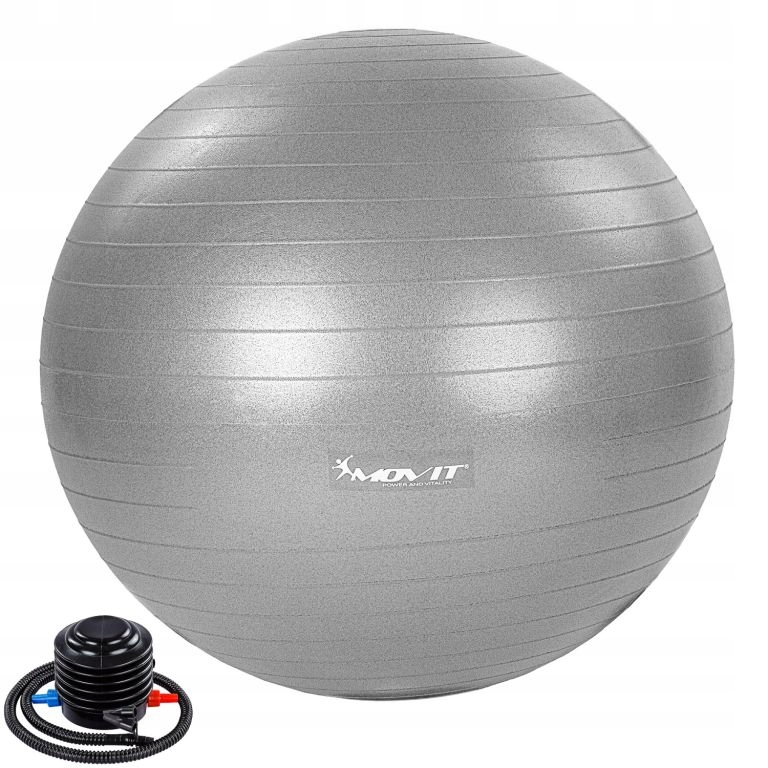 Movit Piłka gimnastyczna z pompką, 65 cm, szara