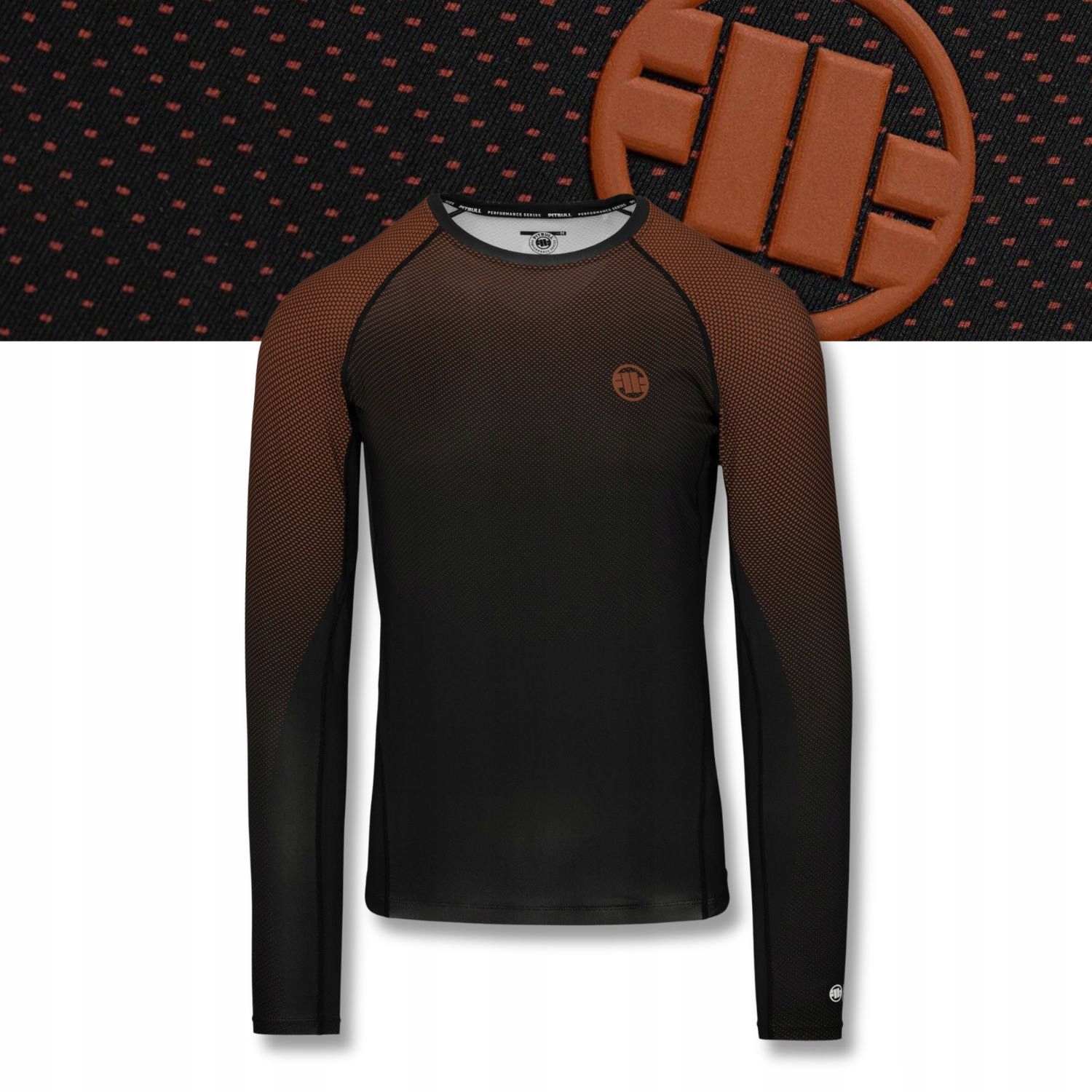 Męski longsleeve sportowy Pitbull Rashguard techniczny treningowy Ranked
