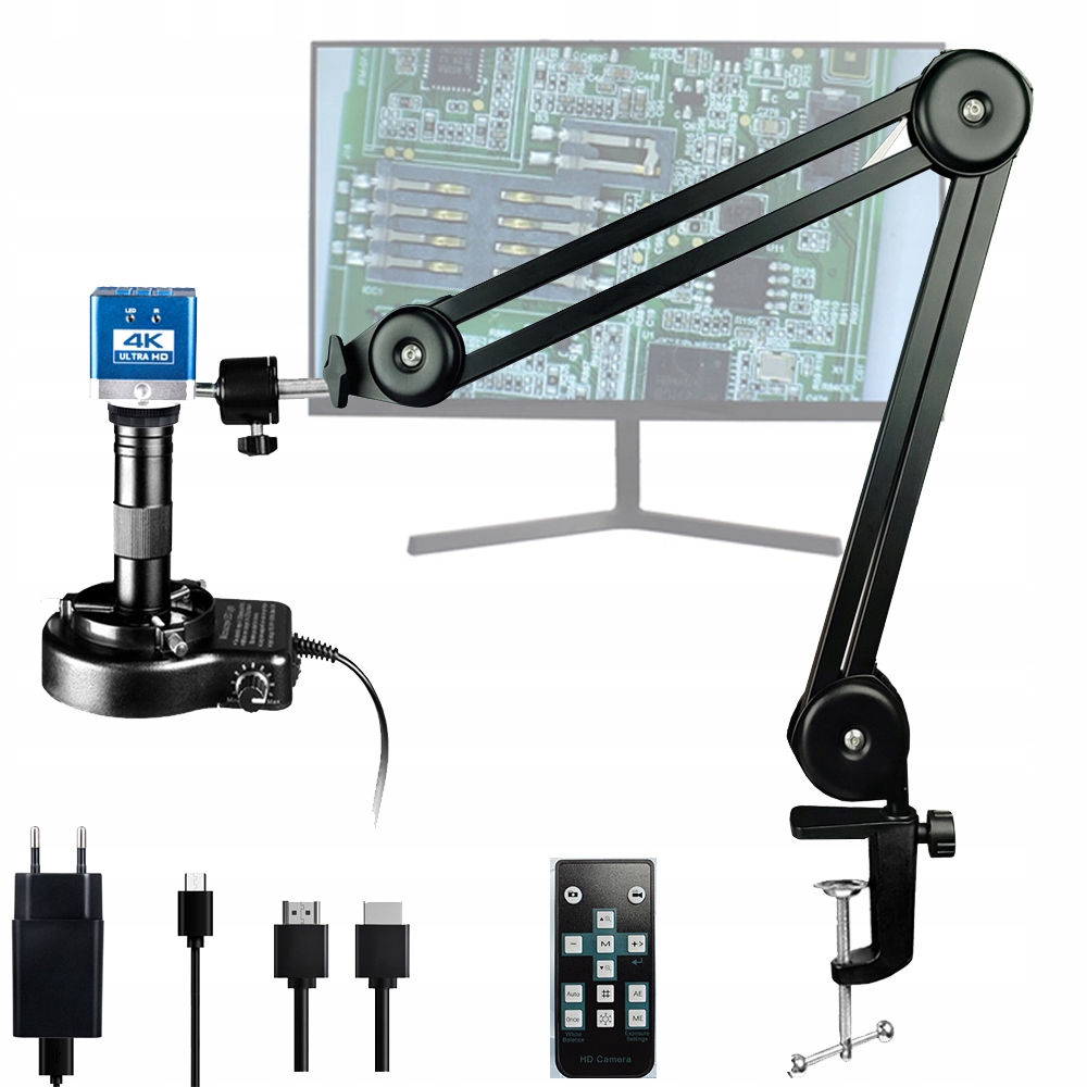 Mikroskop Cyfrowy 4K 60MP Z Kamerą CCD, Hdmi, Type-c, Powiększenie 150X