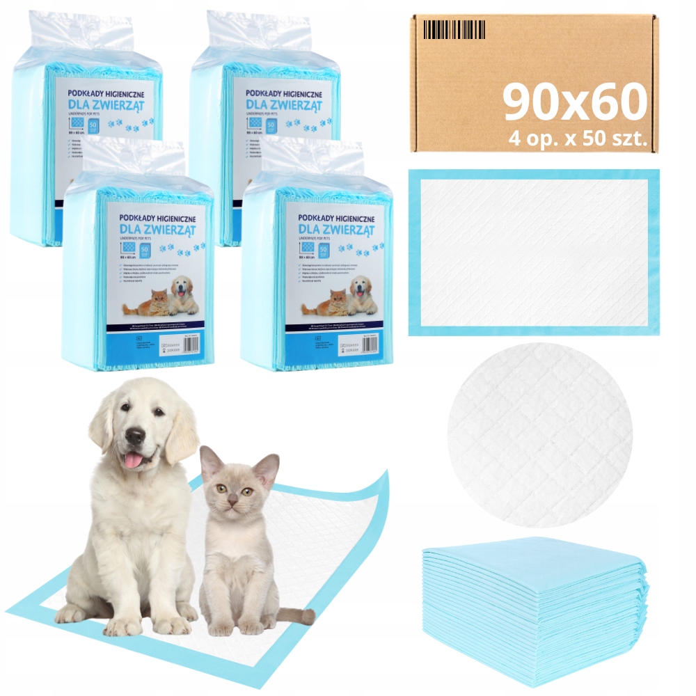 Levně Podložky MediBed Absorpční tréninkové podložky 600 ml Pro Zvířata 90x60 cm 200 ks