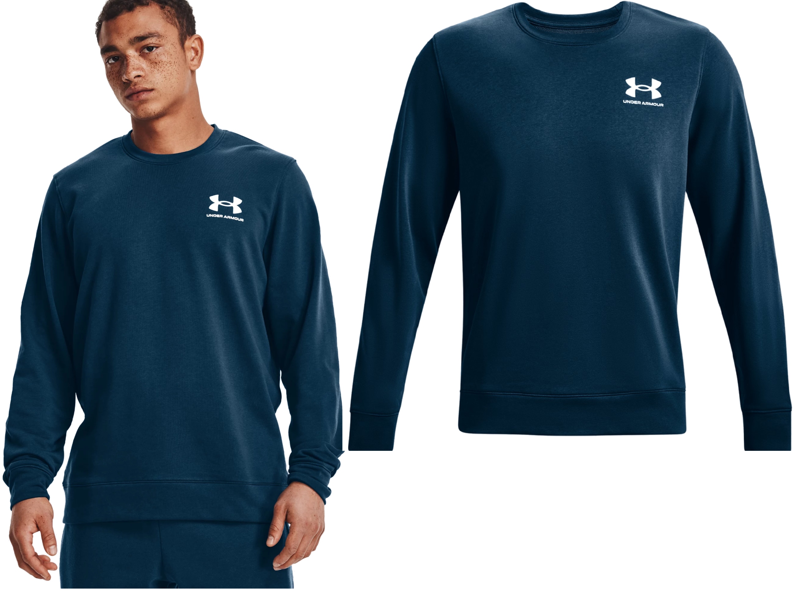 Pánská Mikina Under Armour Sportovní Bez Kapuce Rival Terry LC Crew XXL