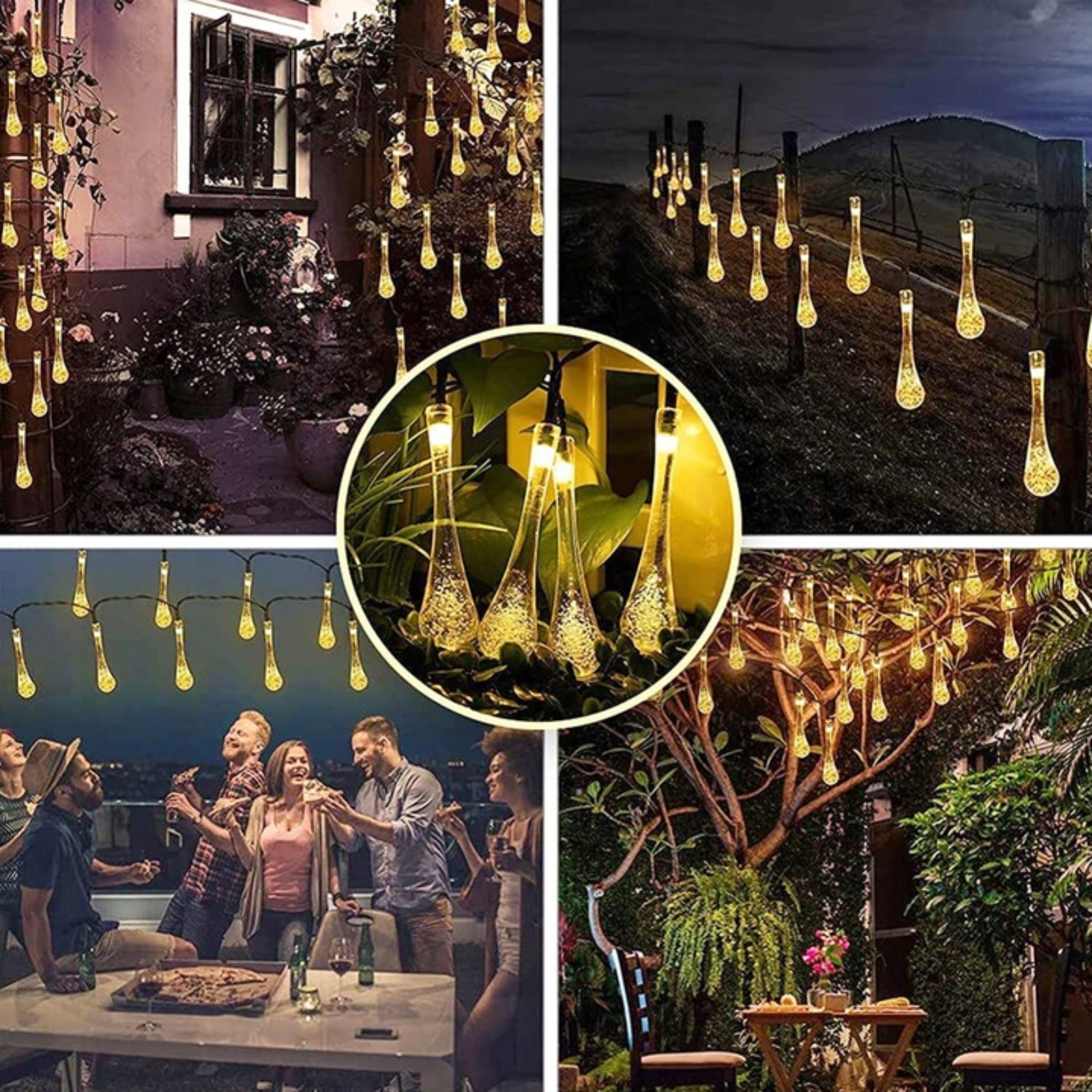 GIRLANDA SOLARNA OGRODOWA 40 LED 8 METRÓW LAMPKI SOLARNE ŻARÓWKI NA BALKON Zasilanie solarne