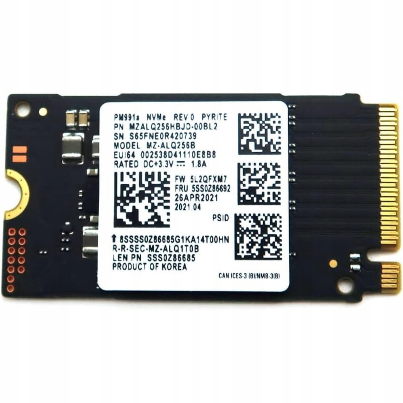 NVMe SSD 256GB Samsung PM991 10枚セット Samsung Dysk SSD 256 GB PM991 M.2 2242 42 mm PCIe 3.0 x4