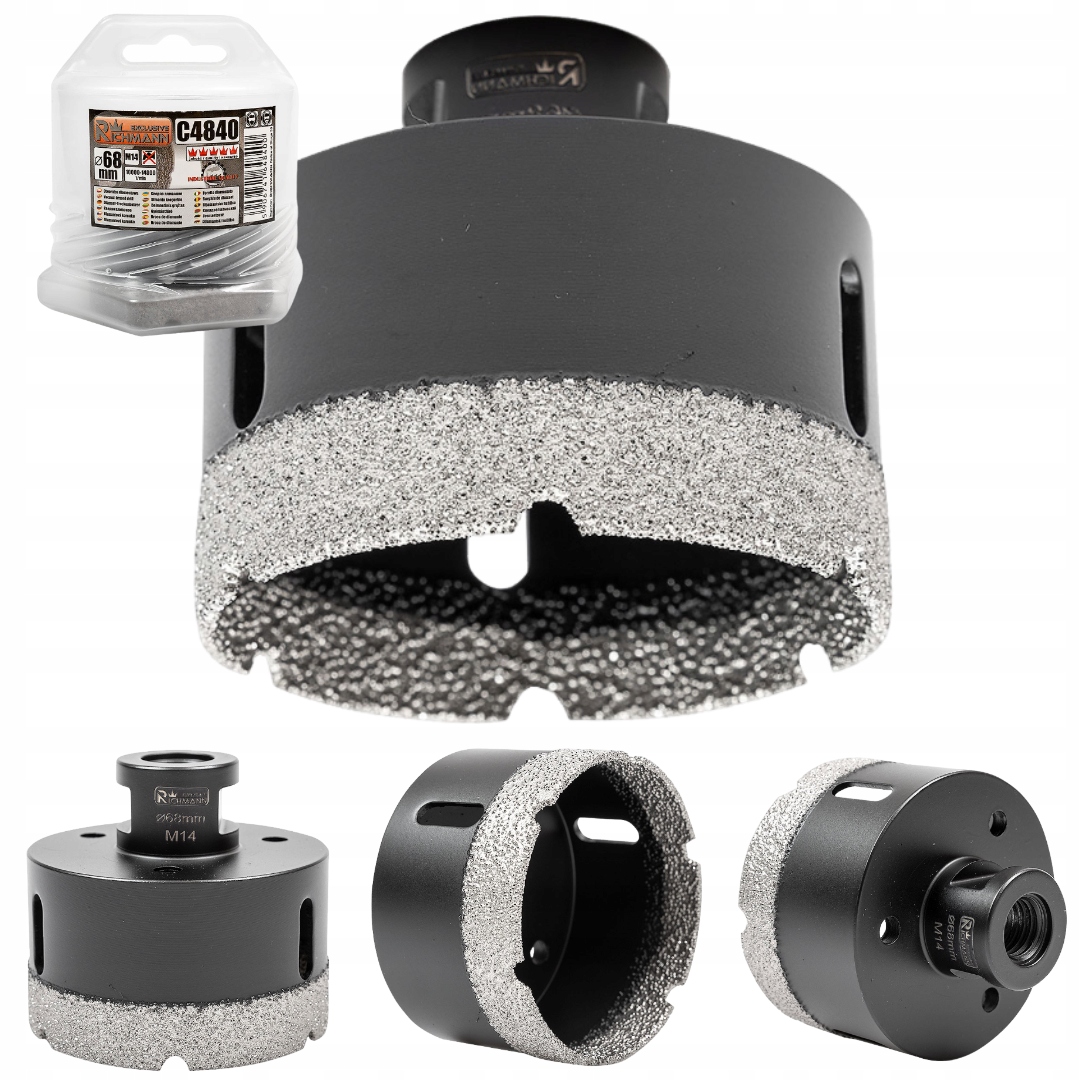 Otwornica Diamentowa Koronka Wiertło 68mm M14 Do Gres Płytek Kamień Glazury