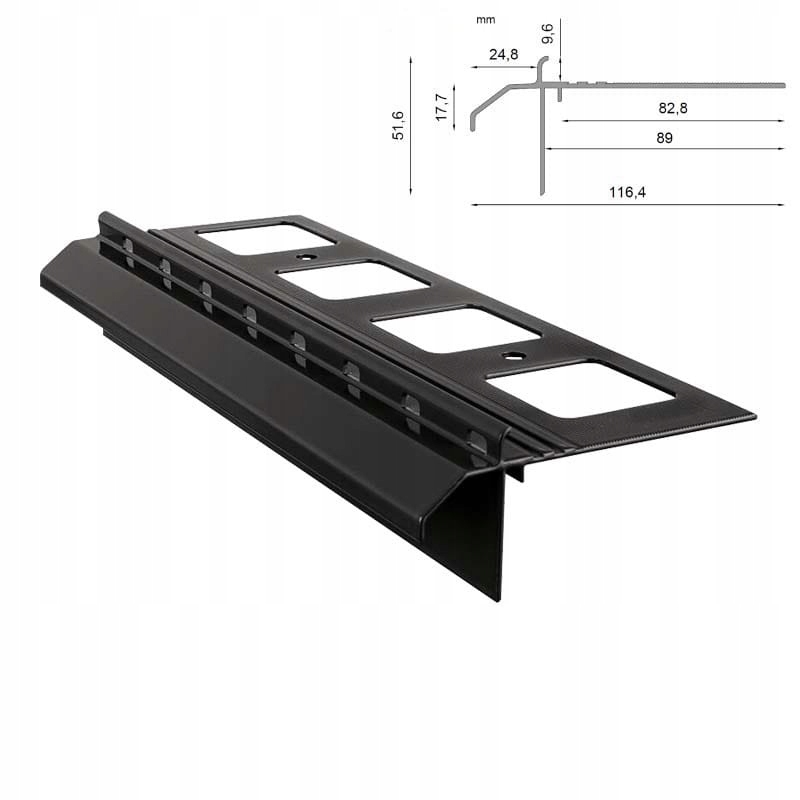 Okapní profil pro terasy a balkony K20R Renoplast Grafit Ral 7024