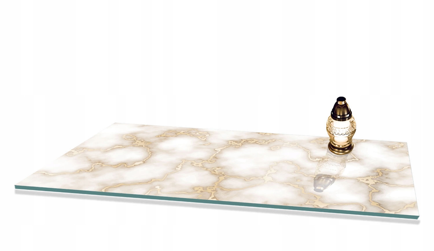 Podstavec pod svíčky tvrzené sklo na hřbitov 90x52 cm gumové nožičky