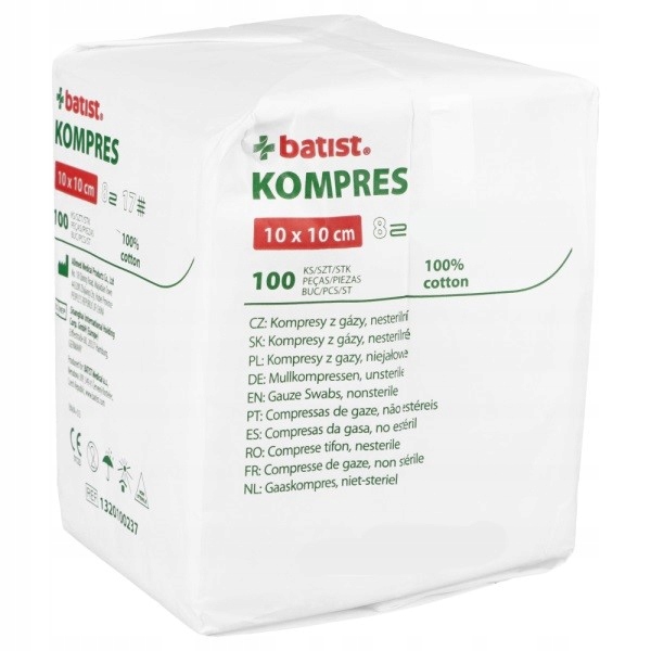 

Batist Kompres gazowy Niejałowy 10x10cm 100 szt.