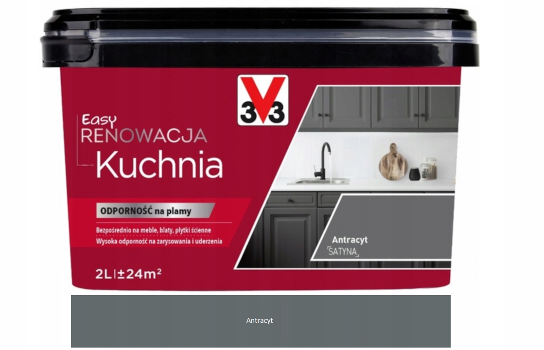 Easy renowacja farba do kuchni odporny na plamy Antracyt 2L V33