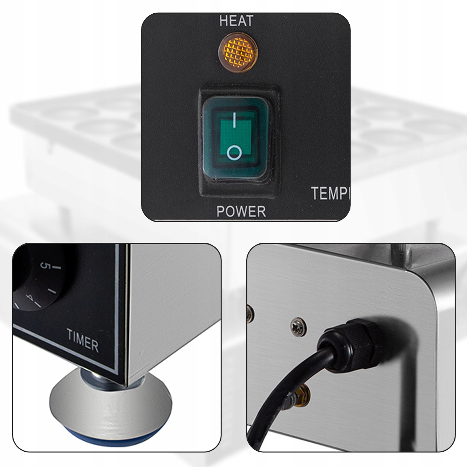 VEVOR Gofrownica 50 szt. 1600W Pancake Maker Liczba wafli 50 wafel(e)