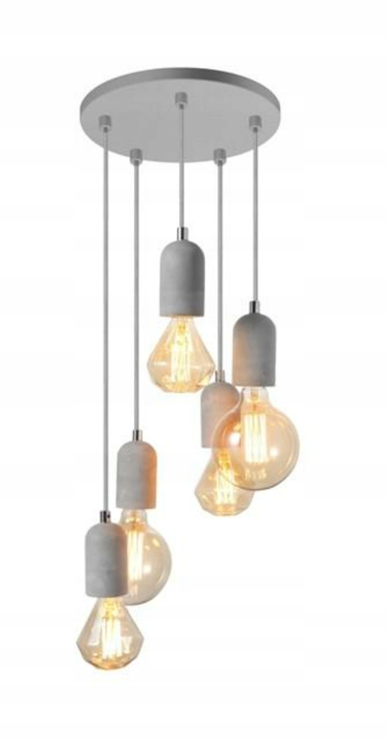 Závesné svietidlo AZzardo Volta 5 AZ2386 E27 5x40W IP20 35cm betónové