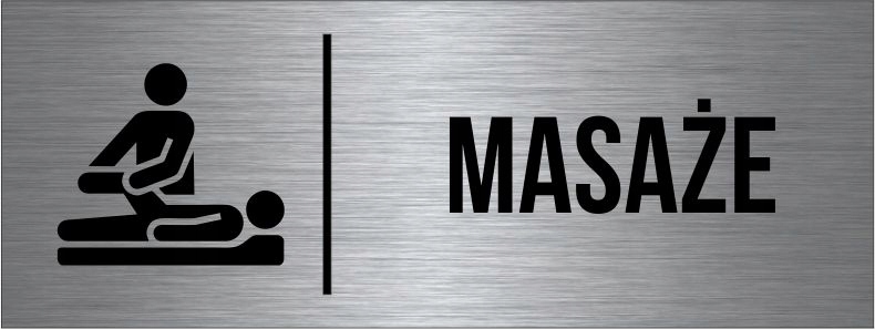 TABLICZKA Masaże Aluminium Piktogram Srebrna