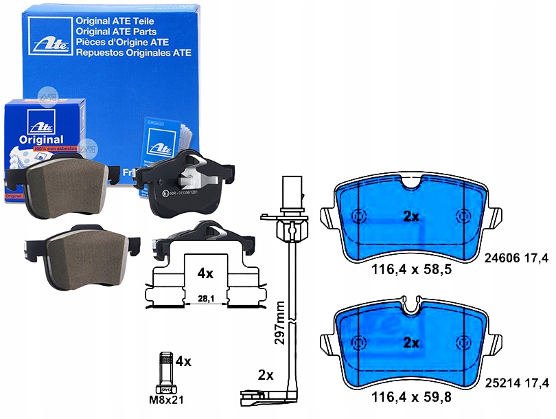Brzdové Destičky Audi Zadní A8 2,0-6,3 09 Ate Asistent Kolize #34