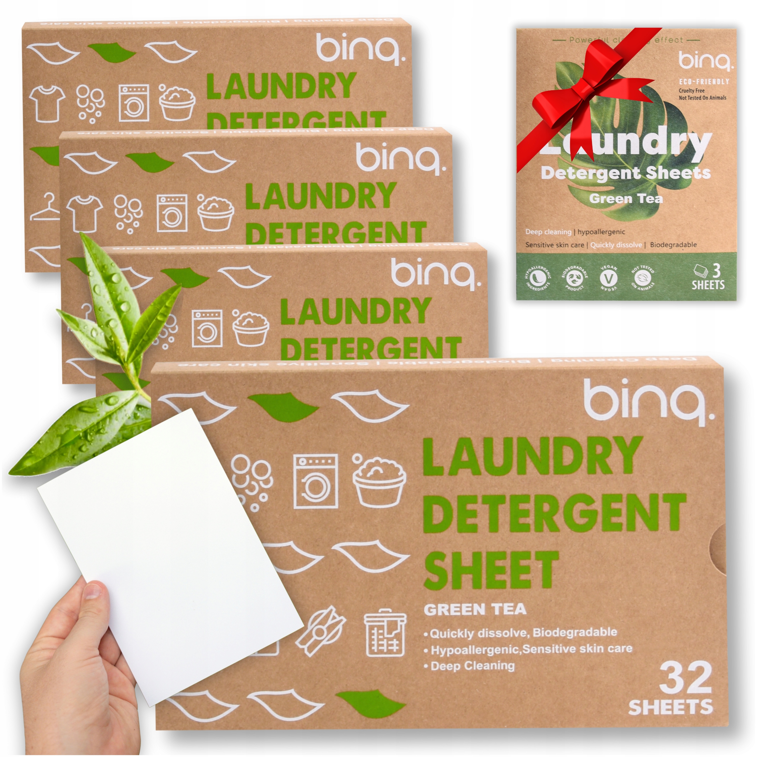 Listy na praní x128 Univerzální Hypoalergenní Ekologické 3 ks Bonus