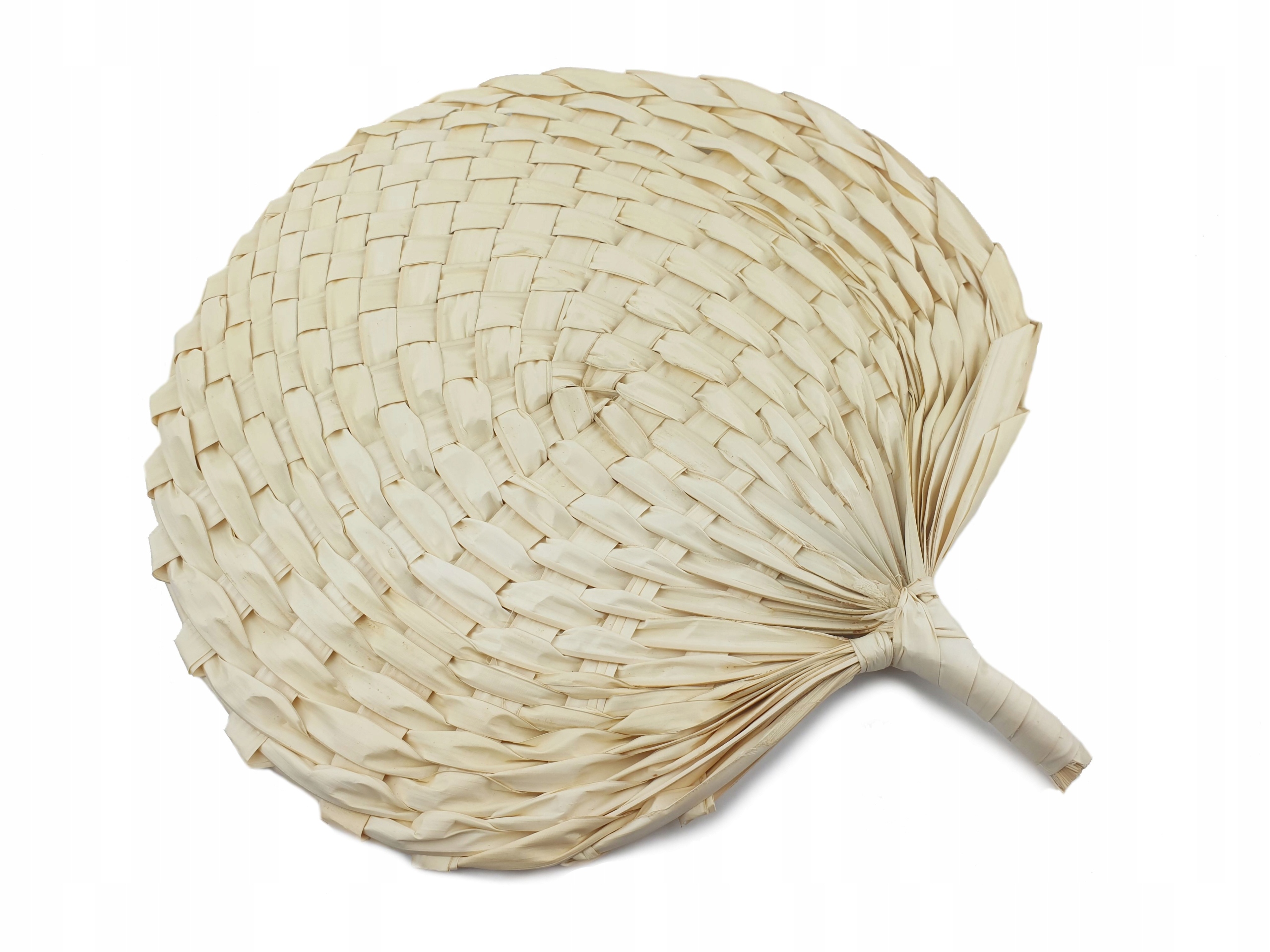 

Wachlarz wybielany z liści palmy sauna upały 38 cm