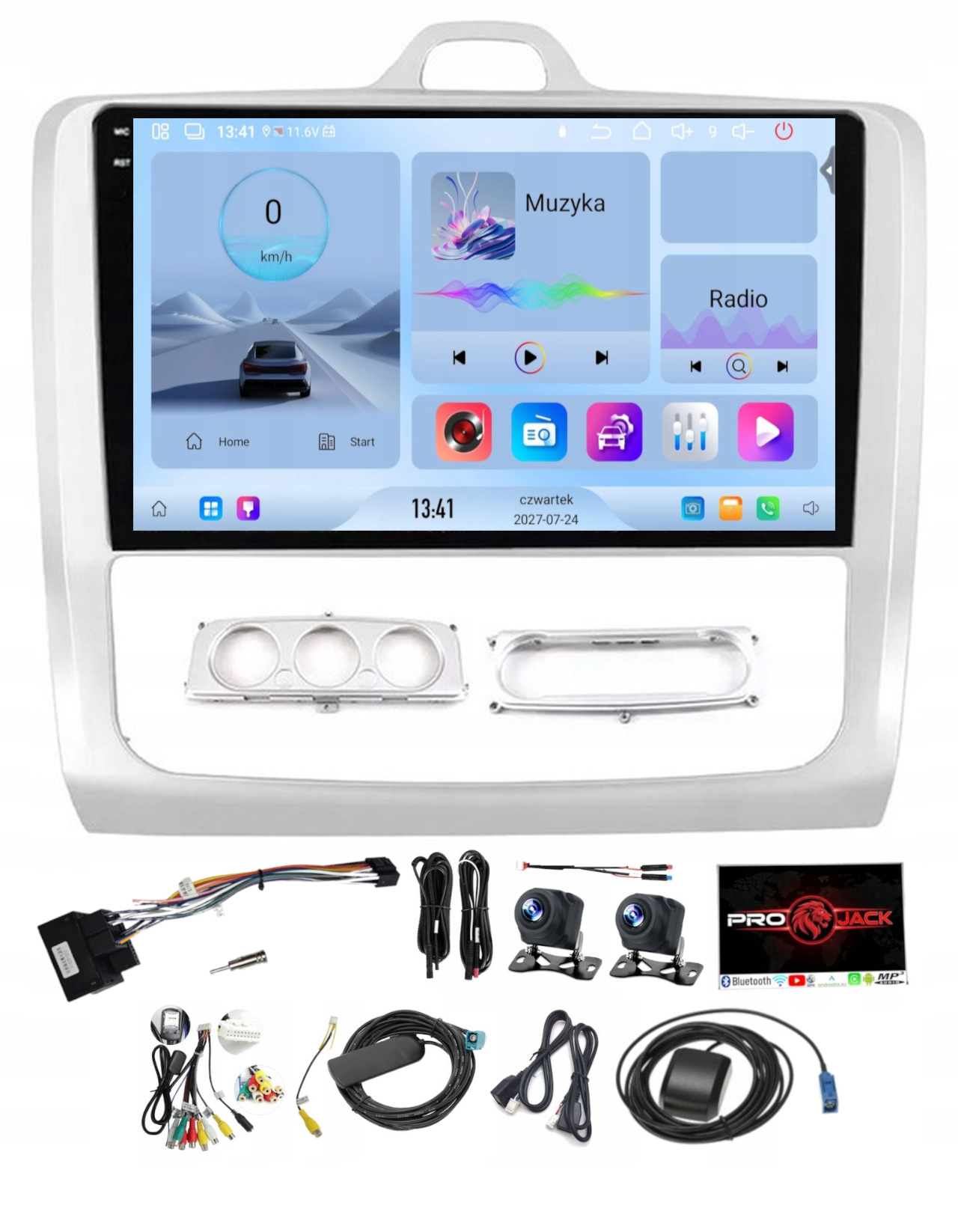 Rádio Navigácia Carplay Gps Android Bt Ford Focus 2004-2011 4GB 64GB Sim