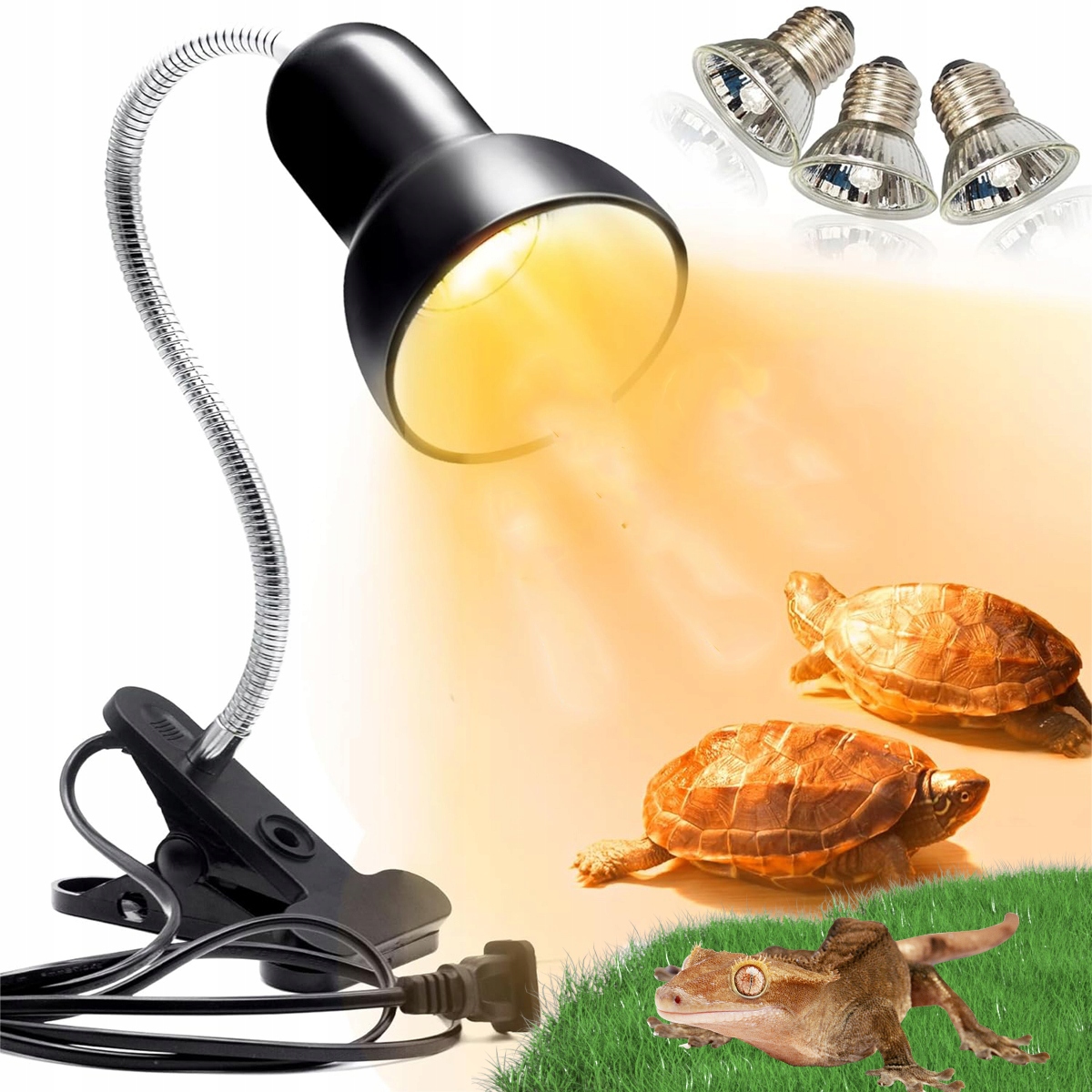 Levně Topná Lampa Želvím Teráriem Topná Lampa Uva Uvb Se 3 Žárovkami