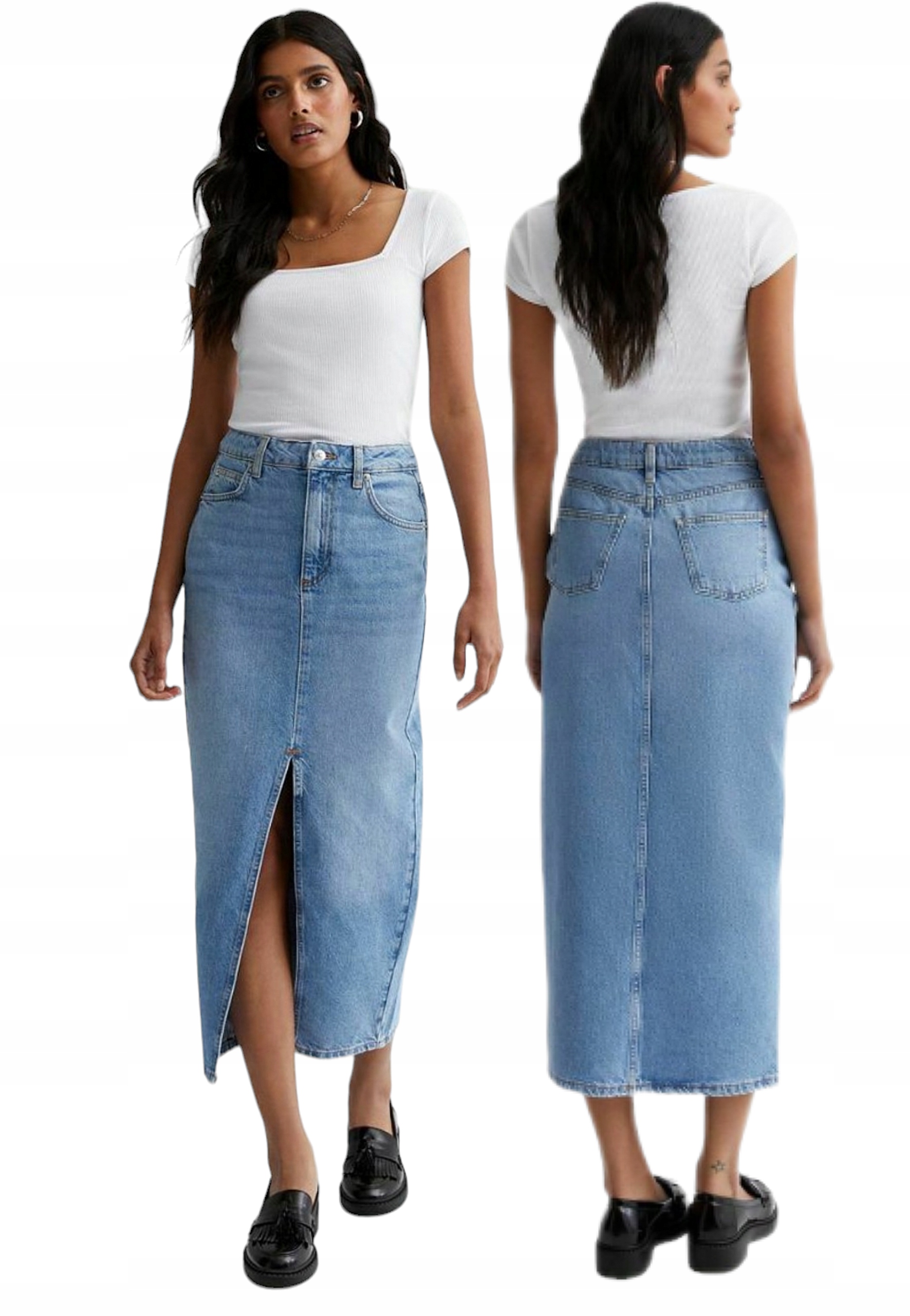 Módní Sukně midi vel. 34 Xs pružná, světle modrá