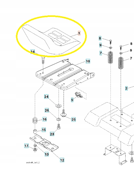 Siedzisko Fotel Siedzenie traktorka HUSQVARNA Partner McCulloch Rally ORG Typ siedzenie
