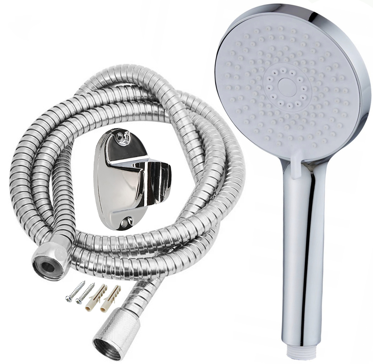 SŁUCHAWKA PRYSZNICOWA Z WĘŻEM WĄŻ PRYSZNICOWY 5 TRYBÓW STRUMIENIA 150 CM