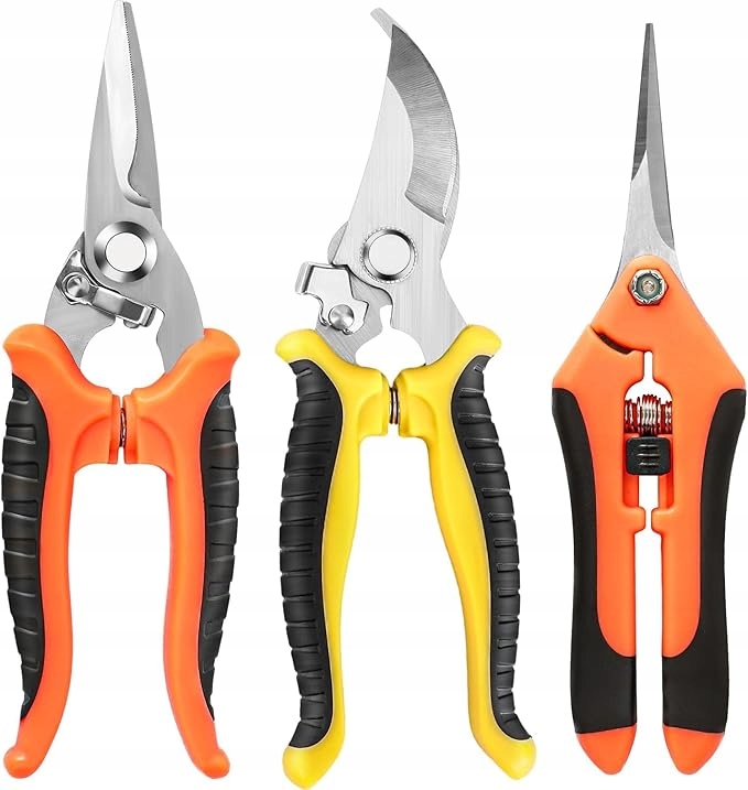 Sada 3 zahradních nůžek – přesné stříhání a pohodlná práce
