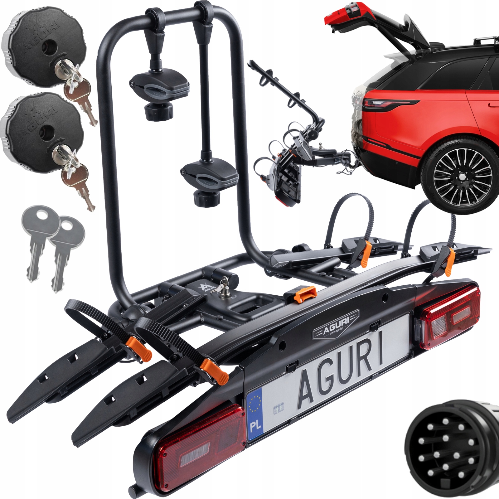 Bagażnik rowerowy platforma na hak AGURI ACTIVE BIKE PRO 2 rowery black 13P