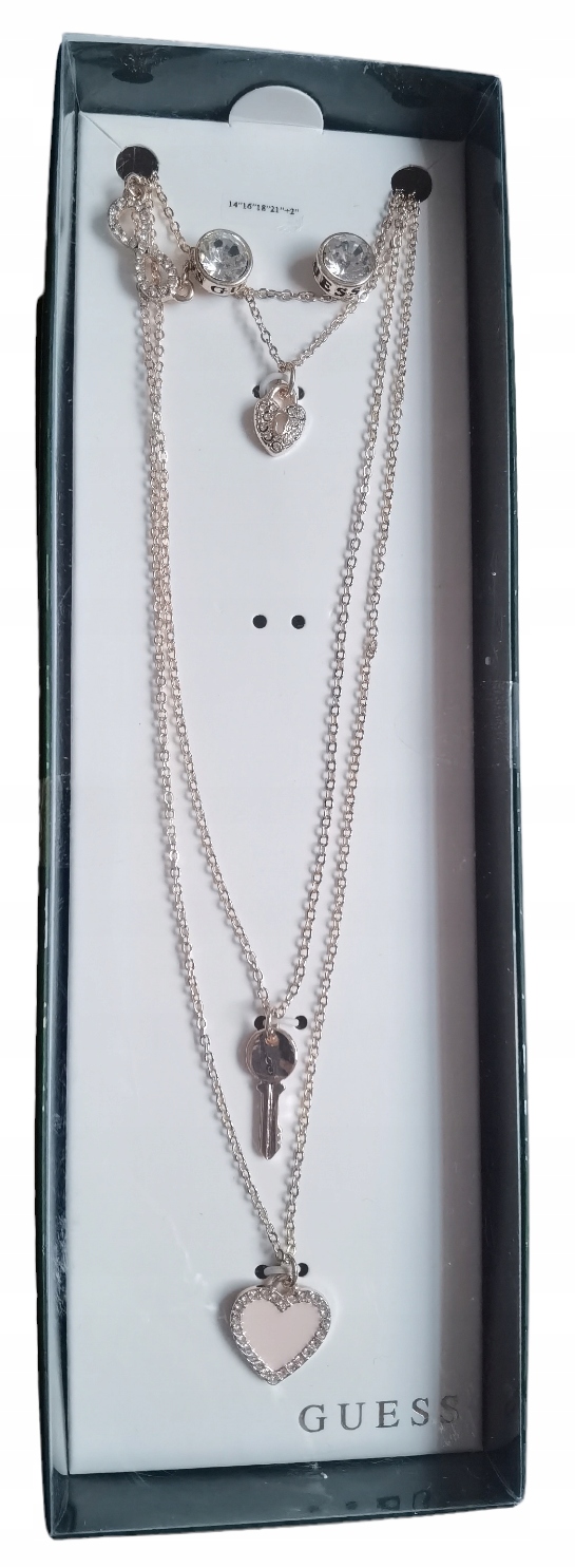 Guess Los Angeles Sada Náhrdelník Náušnice Srdce Klíček