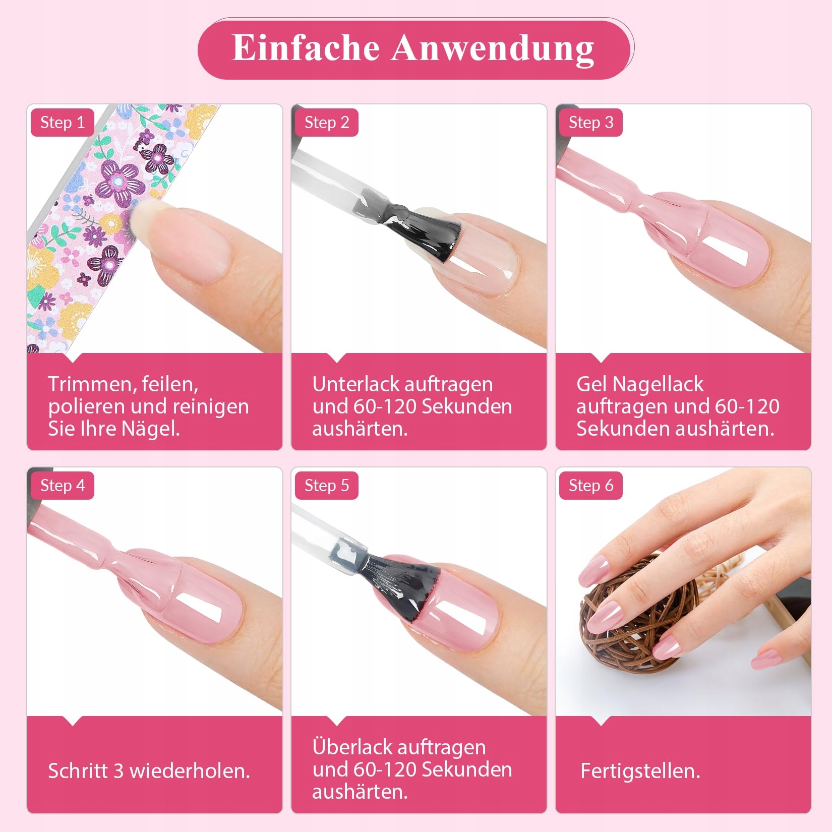 VANREESA Zestaw Lakierów Żelowych Lampa UV 36W 24 Kolory Manicure — miniatura 7