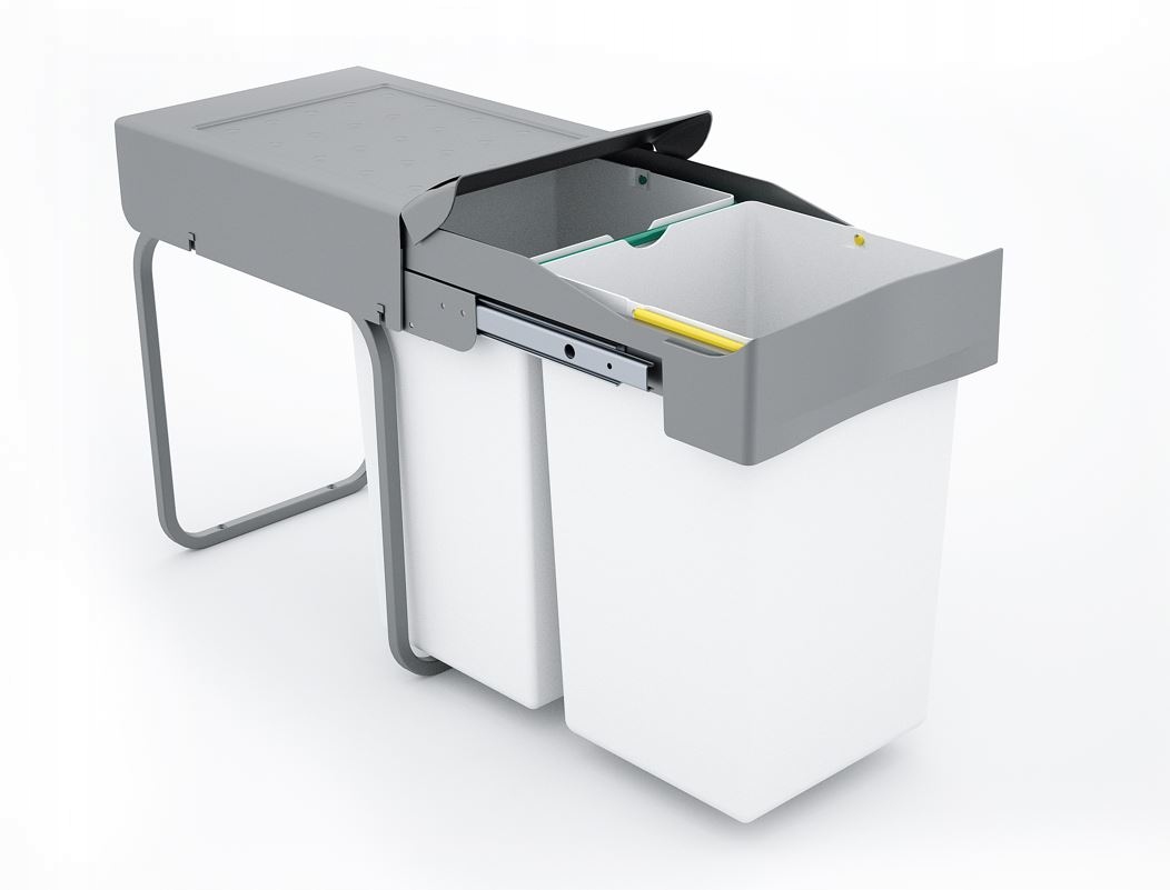 Levně Koš do skříňky 30 cm nebo jiné, 2x15 l, bílé koše