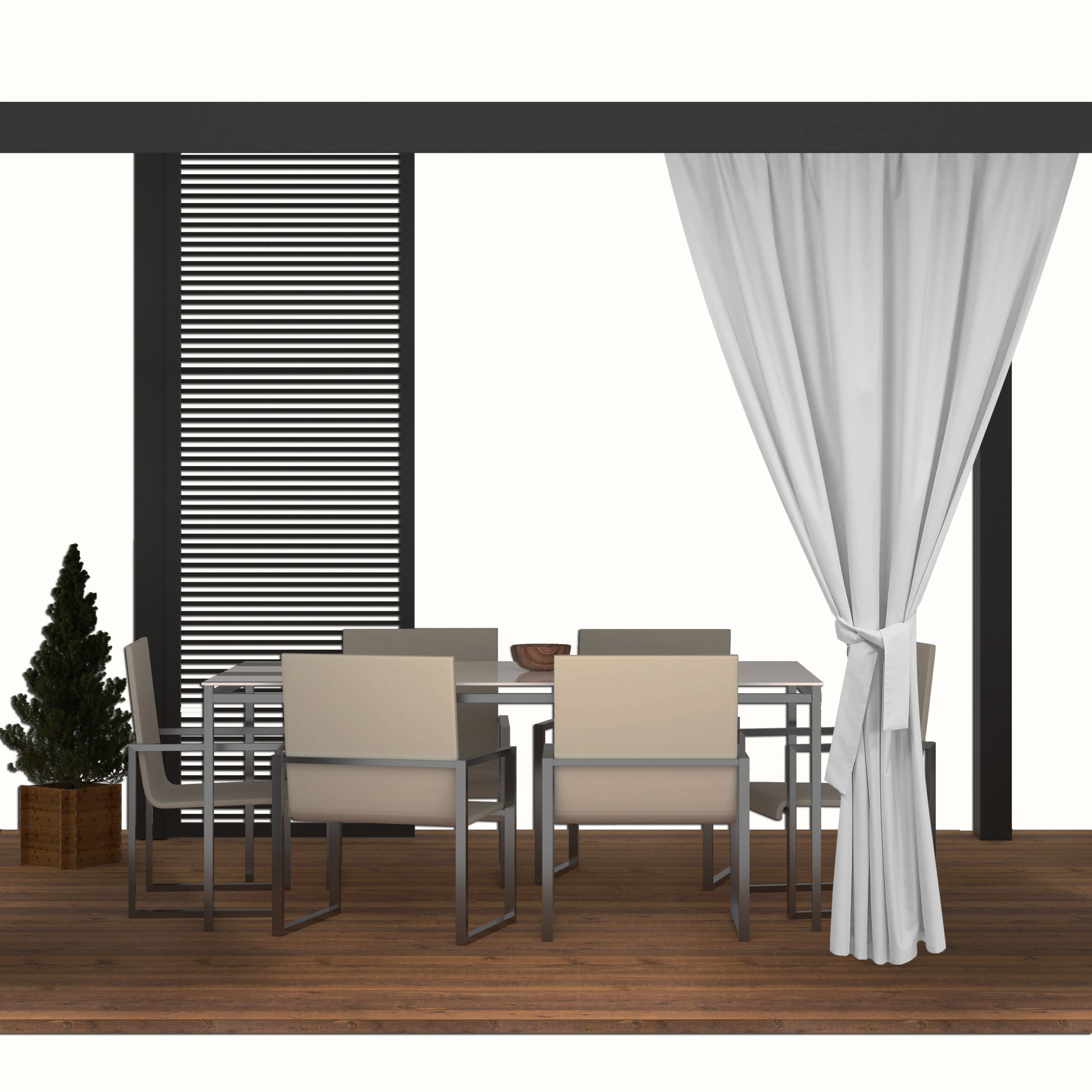 

Zasłony Ogrodowe do Altany 155x220 tunel białe