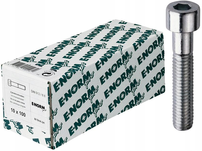 Šrouby s válcovou hlavou Din 912-8.8 M10x80 mm 100 kusů E-NORMpro