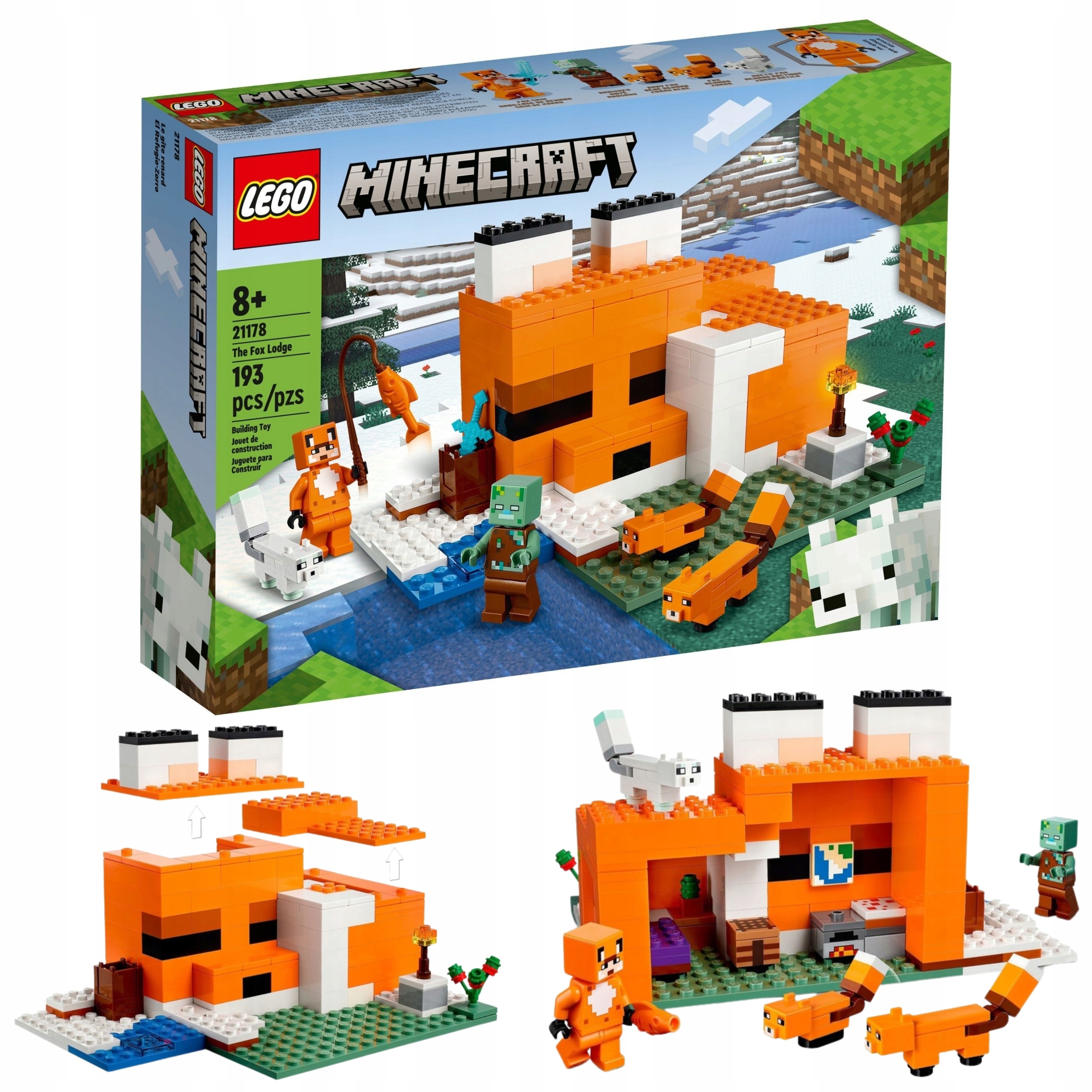 Lego Minecraft Siedlisko Lisów 21178 Zestaw Klocków Dla Fanów Gry
