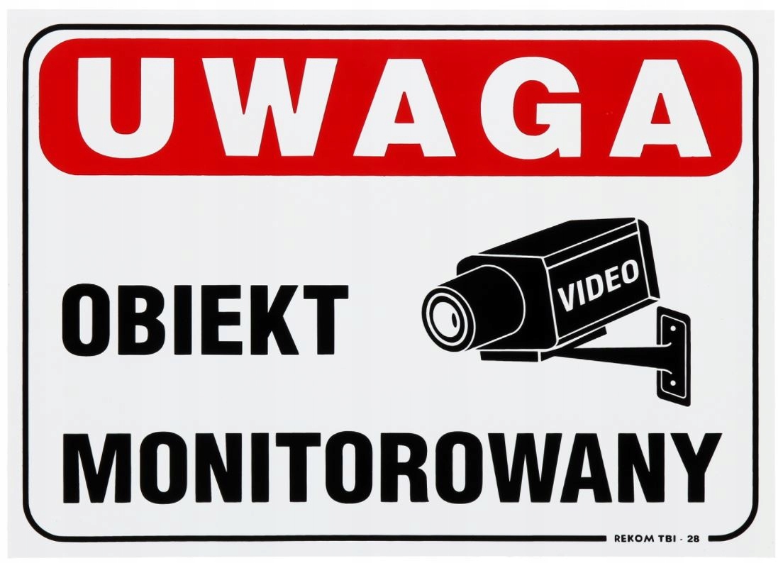 

Tablica Obiekt Monitorowany 250 x 170 mm Cctv Info