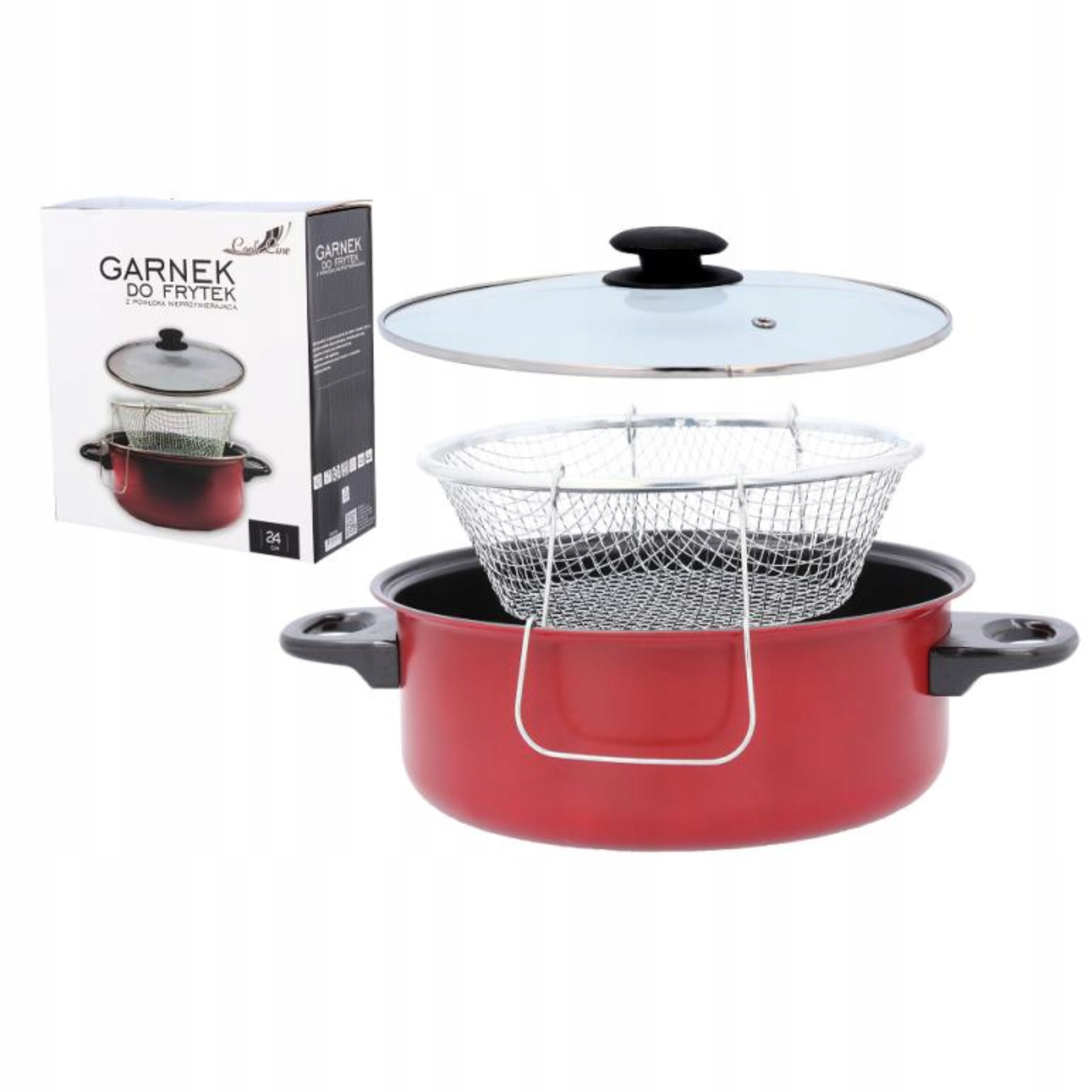 

Garnek Do Frytek Z Sitkiem 24CM Pokrywka Indukcja