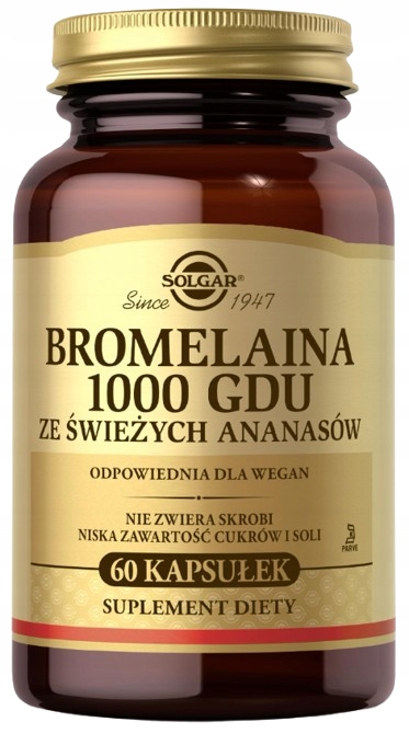 Solgar Bromelain 1000 Gdu z čerstvých ananasů 60 kapslí Trávicí systém